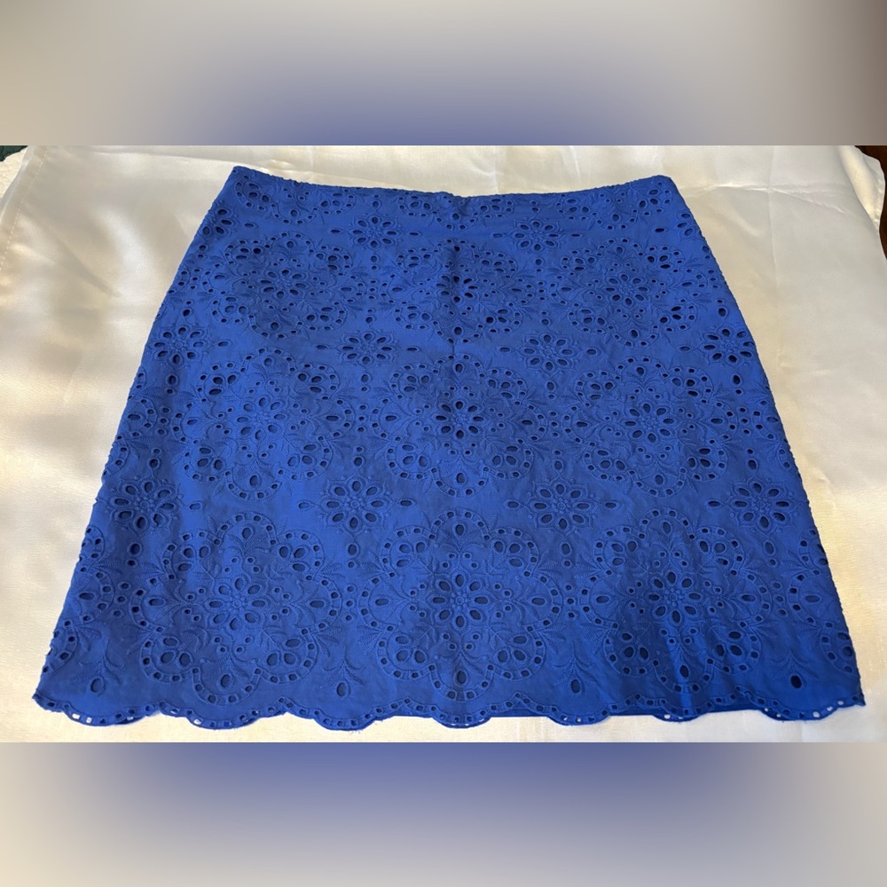 Talbots Periwinkle Blue Eyelet Skirt
